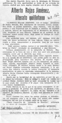 Alberto Rojas Jiménez, literato quillotano