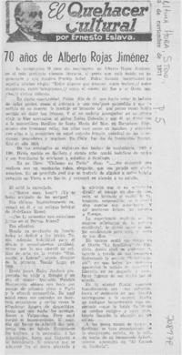 70 años de Alberto Rojas Jiménez