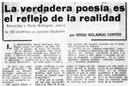 La verdadera poesía es el reflejo de la realidad : [entrevista]