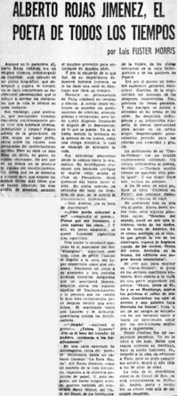Alberto Rojas Jiménez, el poeta de todos los tiempo