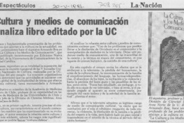 Cultura y medios de comunicación analiza libro editado por la UC.
