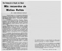 Mis recuerdos de Matías Rafide