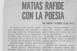Matías Rafide con la poesía