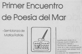 Semblanza de Matías Rafide.