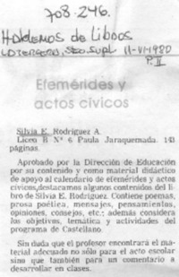 Efemérides y actos cívicos.