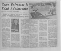 Cómo enfrentar la edad adolescente: [entrevista]