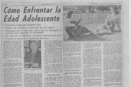 Cómo enfrentar la edad adolescente: [entrevista]