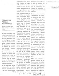 Formar del pensar psiquiátrico