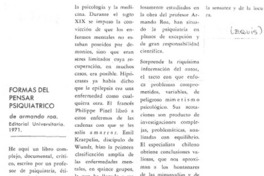 Formar del pensar psiquiátrico