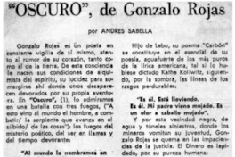 Oscuro", de Gonzalo Rojas