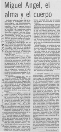 Miguel Angel, el alma y el cuerpo