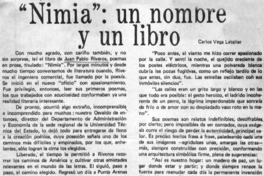 Nimia": un nombre y un libro