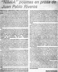 Nimia" poemas en prosa de Juan Pablo Riveros