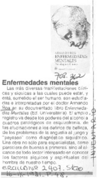 Enfermedades mentales.