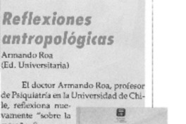Reflexiones antropológicas.
