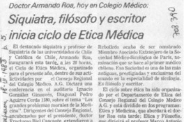 Siquiatra, filósofo y escritor inicia ciclo de ética médica.