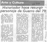 Historiador hace resurgir personaje de guerra del 79.