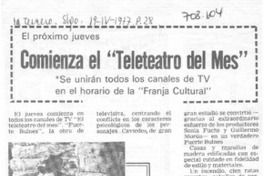 Comienza el "Teleteatro del mes".
