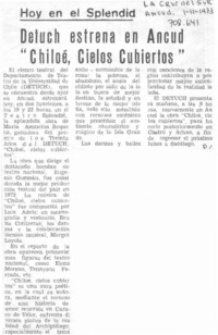 Detuch estrena en Ancud "Chiloé, cielos cubiertos".