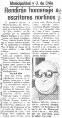 Rendirán homenaje a escritores nortinos.