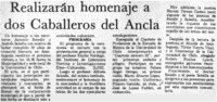 Realizarán homenaje a dos caballeros del ancla.
