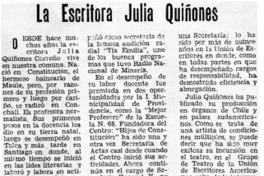 La escritora Julia Quiñones
