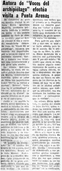 Autora de "Voces del archipiélago" efectúa visita a Punta Arenas.