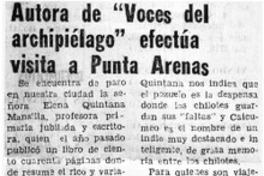 Autora de "Voces del archipiélago" efectúa visita a Punta Arenas.