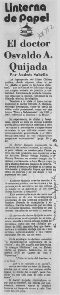 El doctor Osvaldo A. Quijada