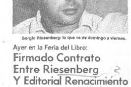 Firmado contrato entre Riesenberg y Editorial Renacimiento.