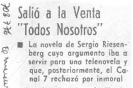 Salió a la venta "Todos Nosotros".