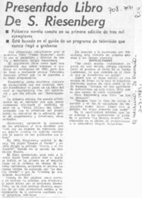 Presentado libro de S. Riesenberg.