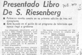 Presentado libro de S. Riesenberg.