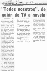 "Todos nosotros", de guión de TV a novela.