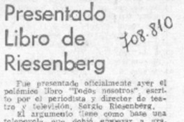 Presentado libro de Riesenberg.