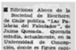 Palabras del fabulador