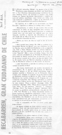 Recabarren, gran ciudadano de Chile