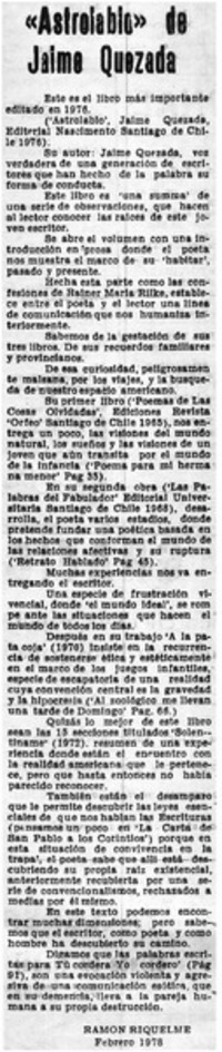 Atrolabio" de Jaime Quezada