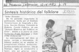Síntesis histórica del folklore