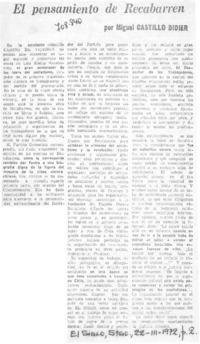 El pensamiento de Recabarren