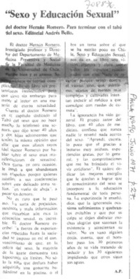 Sexo y educación sexual