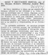 Sexo y educación sexual.
