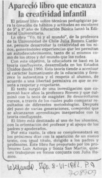 Apareció libro que ancauza la creatividad infantil.