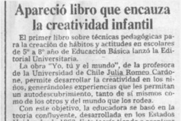 Apareció libro que ancauza la creatividad infantil.