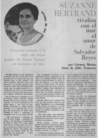 Suzanne Bertrand : [entrevista]