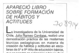 Apareció libro sobre formación de hábitos y actitudes.