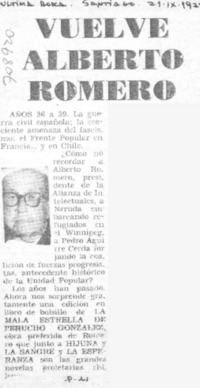 Vuelve Alberto Romero.