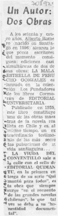 Un Autor: dos obras.