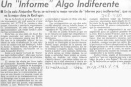 Un "Informe" algo indiferente