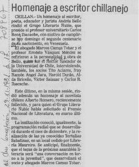 Homenaje a escritor chillanejo.